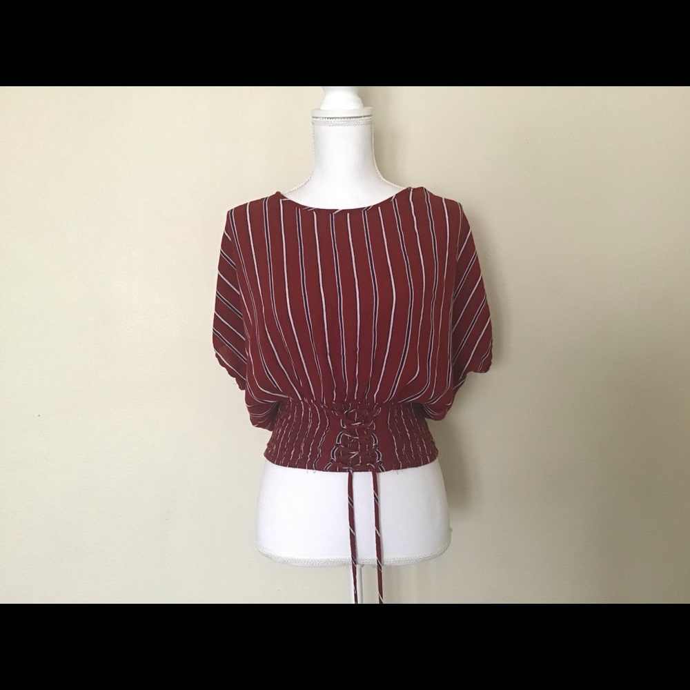 Large Striped Red Crop Top.